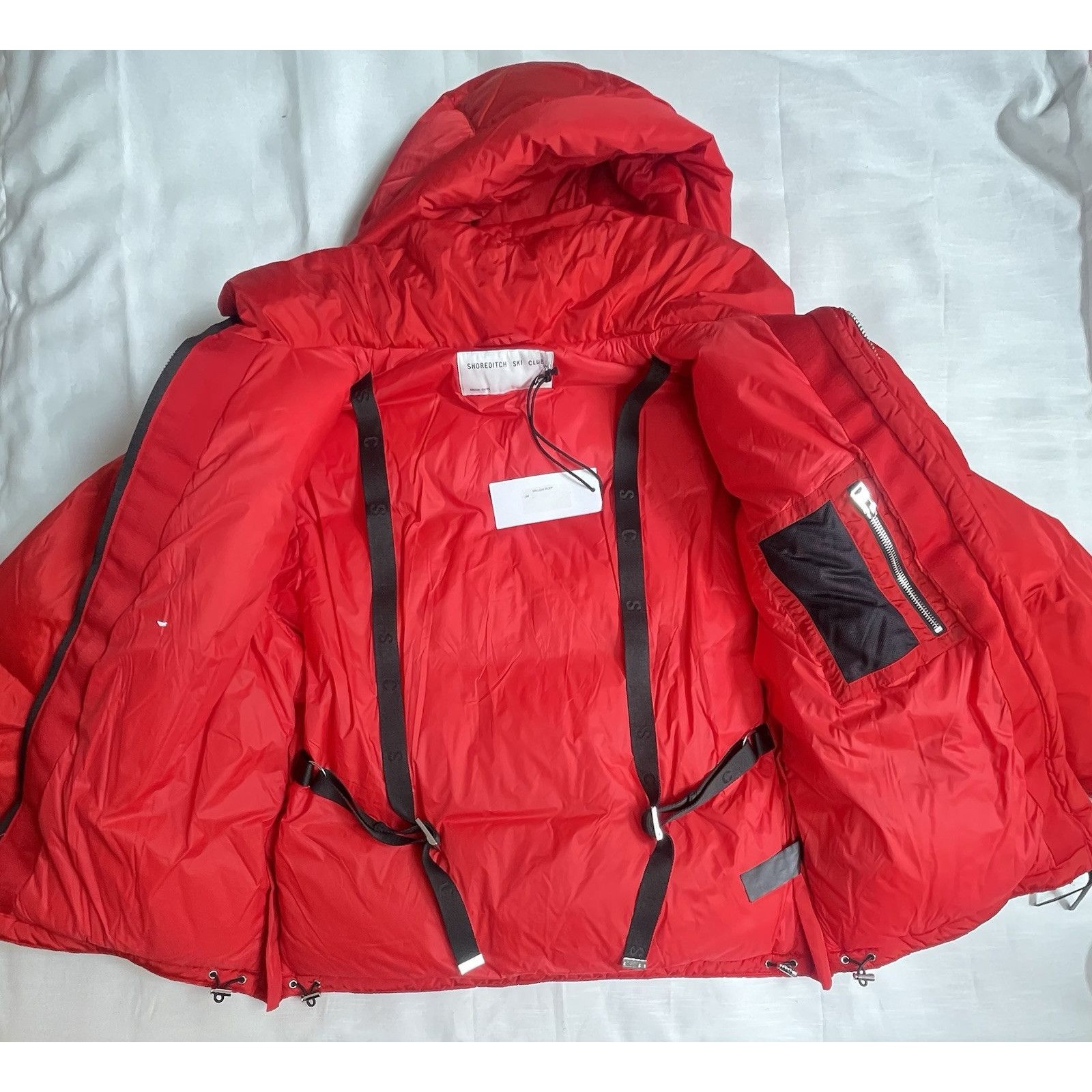 Shoreditch Ski Club Willow Oversized Puffer Jacket In Lipstick Red Sz S New — image 6 of 8